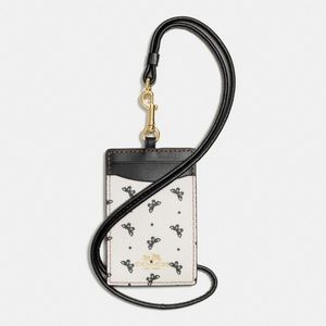 Authentic Coach Butterfly Dot Lanyard Chalk/Black
